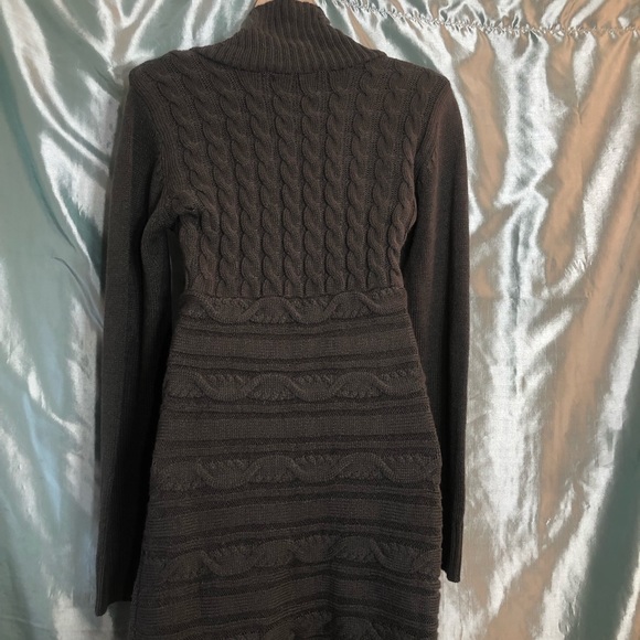 Grey cabled classy sweater dress, L - Picture 6 of 7